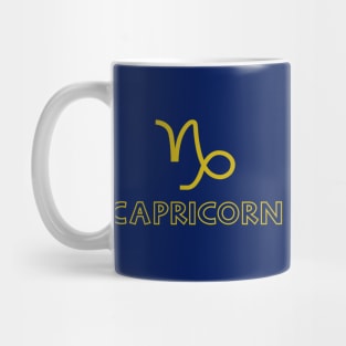 Astrology Capricorn Sign Symbol Gold Mug